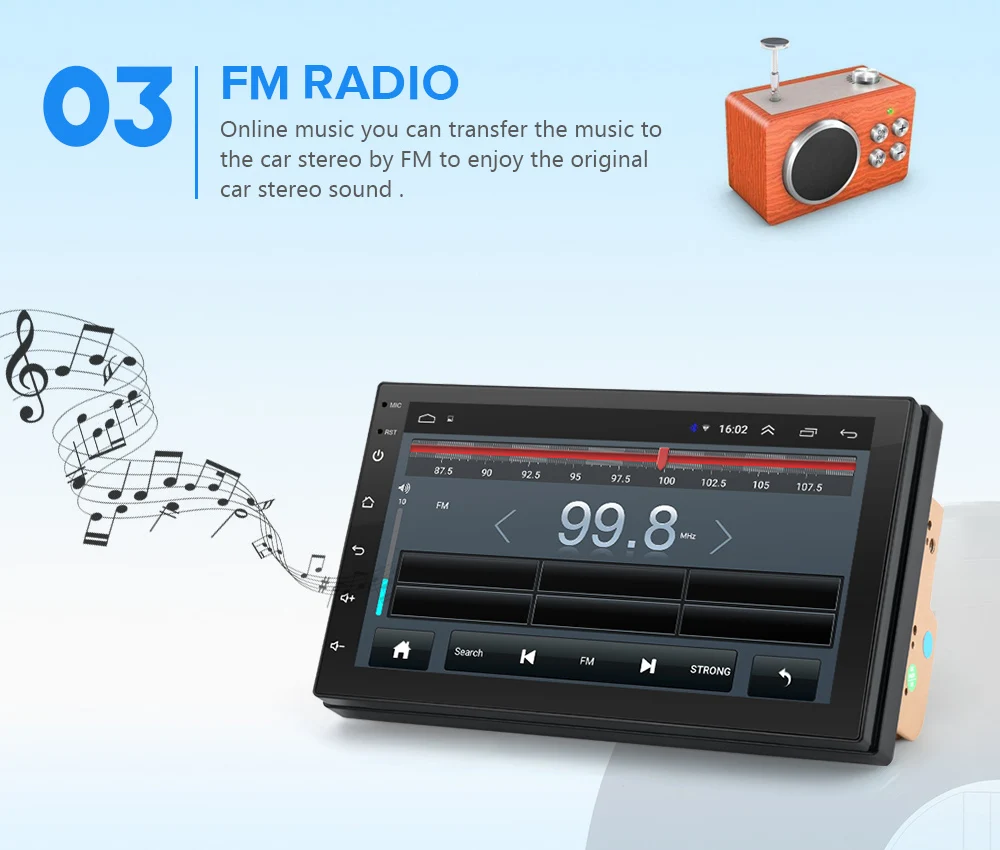Excellent 7 inch 2 Din Android Car Radio GPS Navigation Bluetooth Universal Car Audio Stereo FM USB Touch Screen Car Multimedia MP5 2
