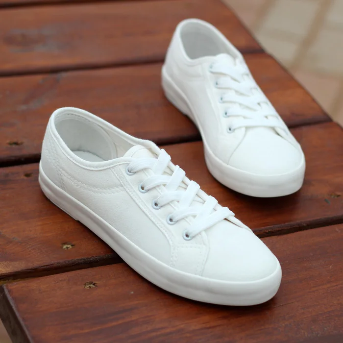 All match Sen female art fan plain Korean low to help tie a white shoe ...