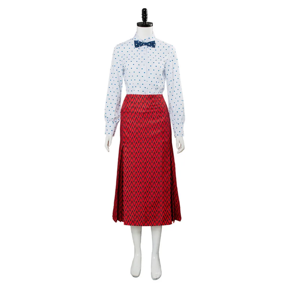 2018 Mary cosplay Poppins Return костюм красный платье шляпа для девочек Женский Взрослый
