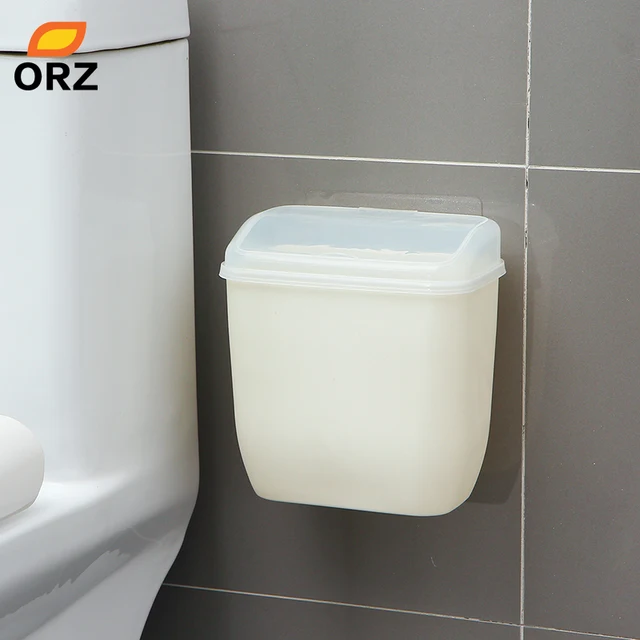 Orz Storage Box Waste Can Wall Mount Bins With Cover Creative Orz Storage Box Waste Can Wall Mount Bins With Cover Creative Magic Sticker Bathroom Kitchen