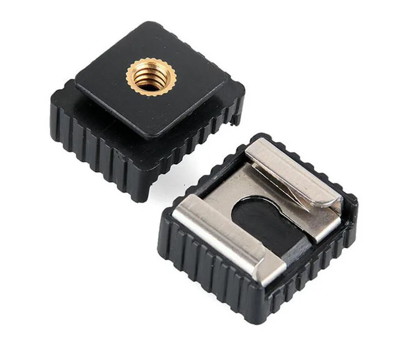 

2Pcs Camera Metal Flash Hot Shoe Mount Adapter to 1/4" Screw Thread Tripod Mount for DSLR studio Light