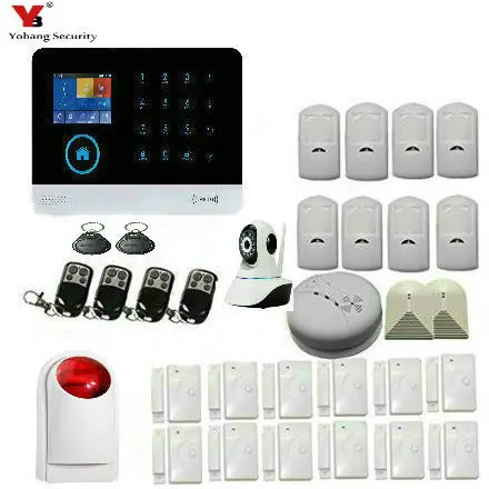 

YobangSecurity Touch Screen Keypad Wifi GSM IOS Android APP Wireless Home Burglar Security Alarm System Kit Siren Smoke Detector