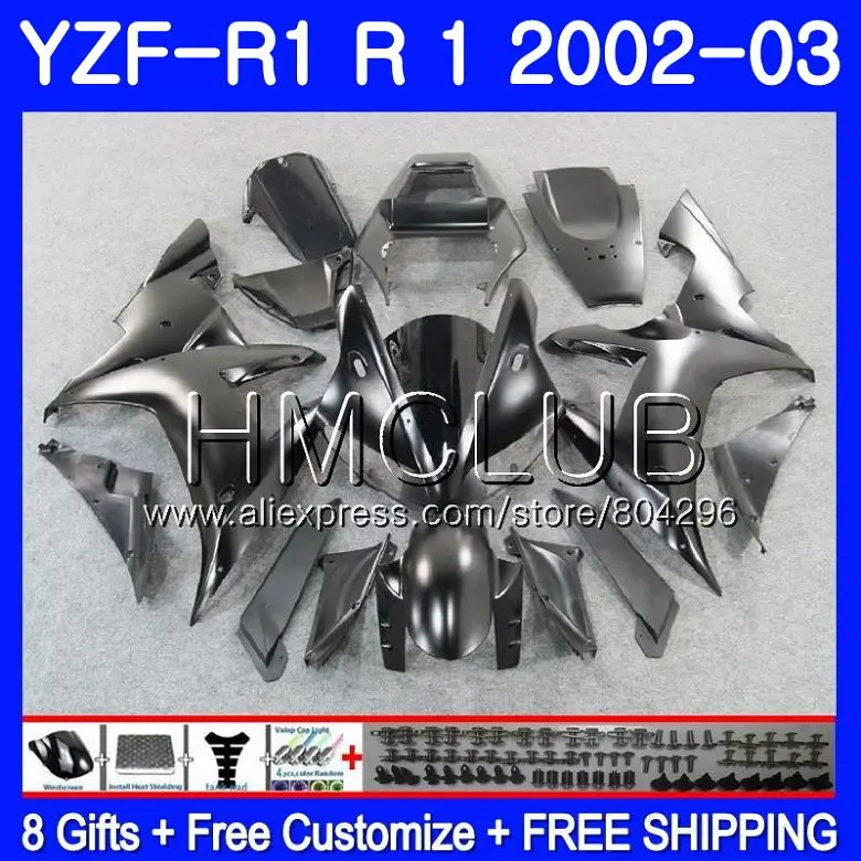 

Body For YAMAHA Matte black YZF-1000 YZF R 1 YZF 1000 YZFR1 02 03 109HM22 YZF1000 YZF R1 2002 2003 YZF-R1 03 02 Fairings Frame