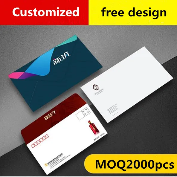

2000PCS/LOT Customized Business Envelope Printing Design LOGO