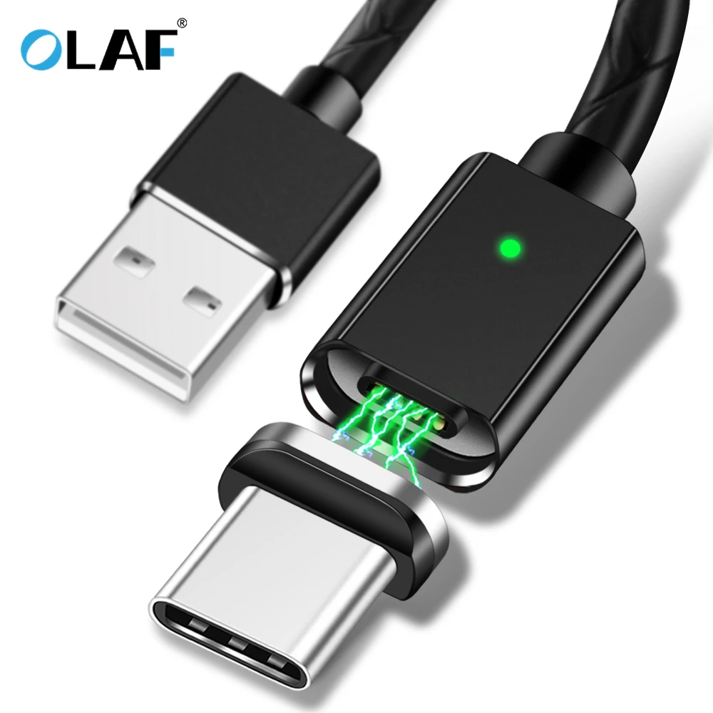 Магнитный кабель OLAF usb type-C для samsung Galaxy S9 S8, быстрое зарядное устройство, магнитный кабель для huawei mate 20 Pro Xiaomi Mi 8, usb type-C