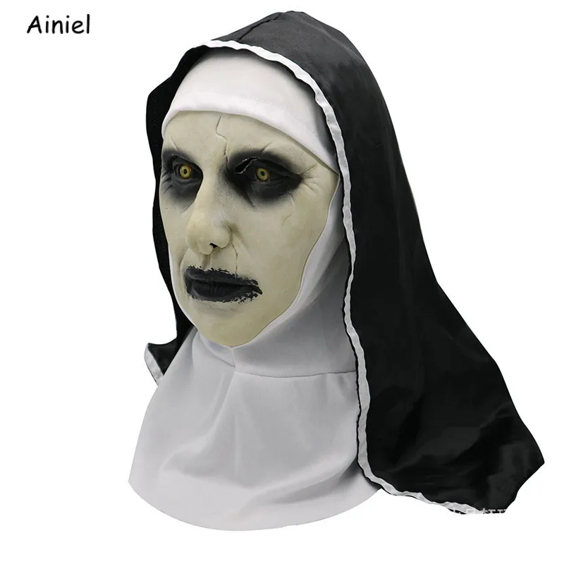 

The Conjuring 2 Horror Face Mask Cosplay The Nun Valak Costume Terror Terrified Latex Scary Mask Ghost Halloween Carnival Party