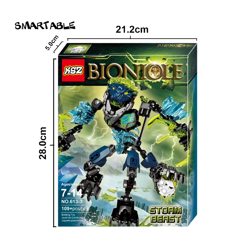 Ceny Smartable BIONICLE 109 sztuk Storm Beast figurki zabawki budowlane dla dzieci kompatybilny wszystkie marki 71314 BIONICLE Boy prezent