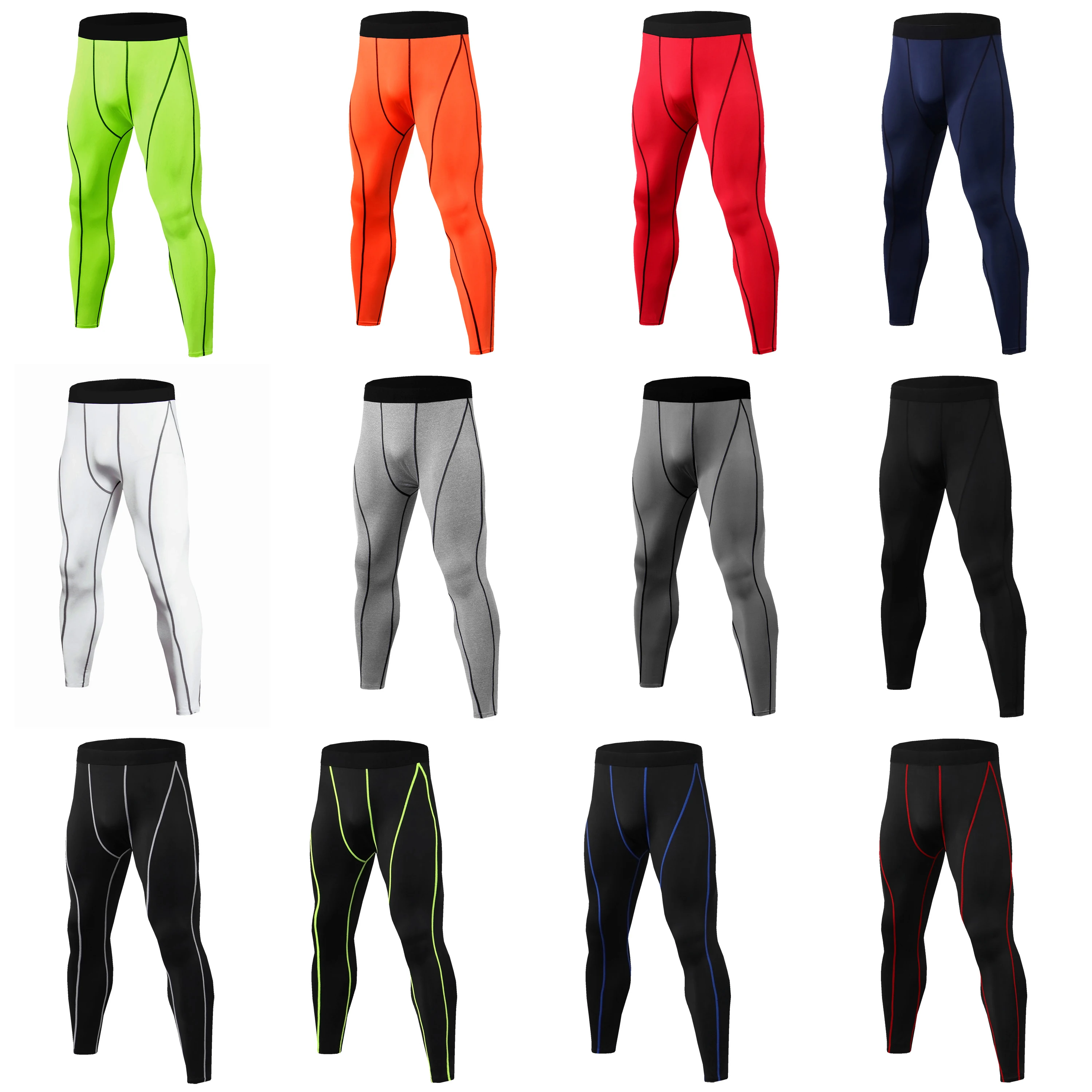 

NEW Running Compression Pants Tights Men Sports Leggings Fitness Sportswear Long Trousers Gym Training Pants Skinny Leggins