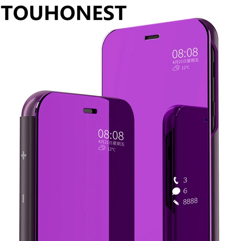 

For Redmi Note 6 Pro Note 4X 5A prime S2 6 Smart Mirror View Flip cover Case For Xiaomi Mi 8 Lite 8 Pro Max 3 A1 A2 Lite Case