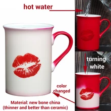 

MAYREY Creative Gift Custom Photo Color Changing Mug Magic Coffee Cup Present New Bone China Cup Red Printed Personalized Mug