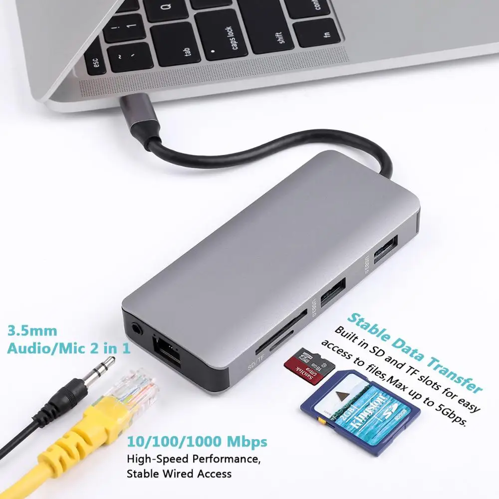 Адаптер 9 в 1 для USB 3 5 SD TF карт 0 мм|USB-хабы| |