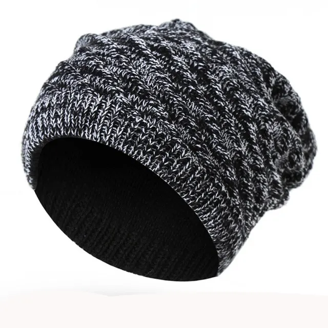 Us 7 27 Both Sides Can Wear New Autumn Winter Men Women Striped Knitted Hat Oversize Slouch Skull Beanies Cap Brown Grey Black In Skullies Beanies
