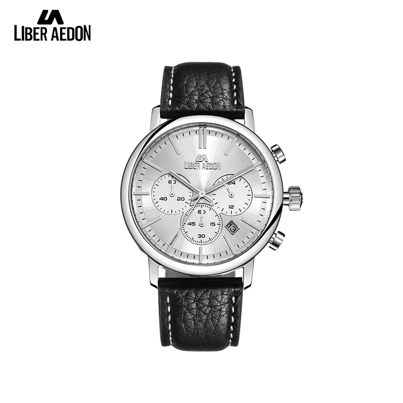 

Liber Aedon Business Men Watches Top Brand Luxury Leather Watchband Quartz Analog Watch Waterproof Wristwatch Men Wedding Gift
