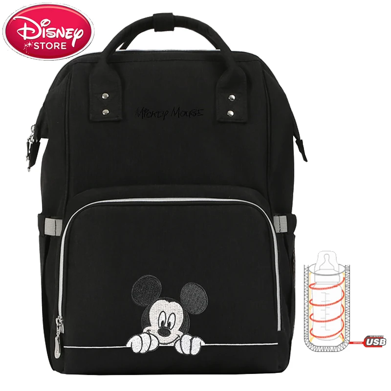 Disney сумка для подгузников рюкзак USB бутылка изоляционные сумки Минни Микки большая сумка для путешествий Оксфорд кормления ребенка Мумия сумочка - Цвет: Style 2