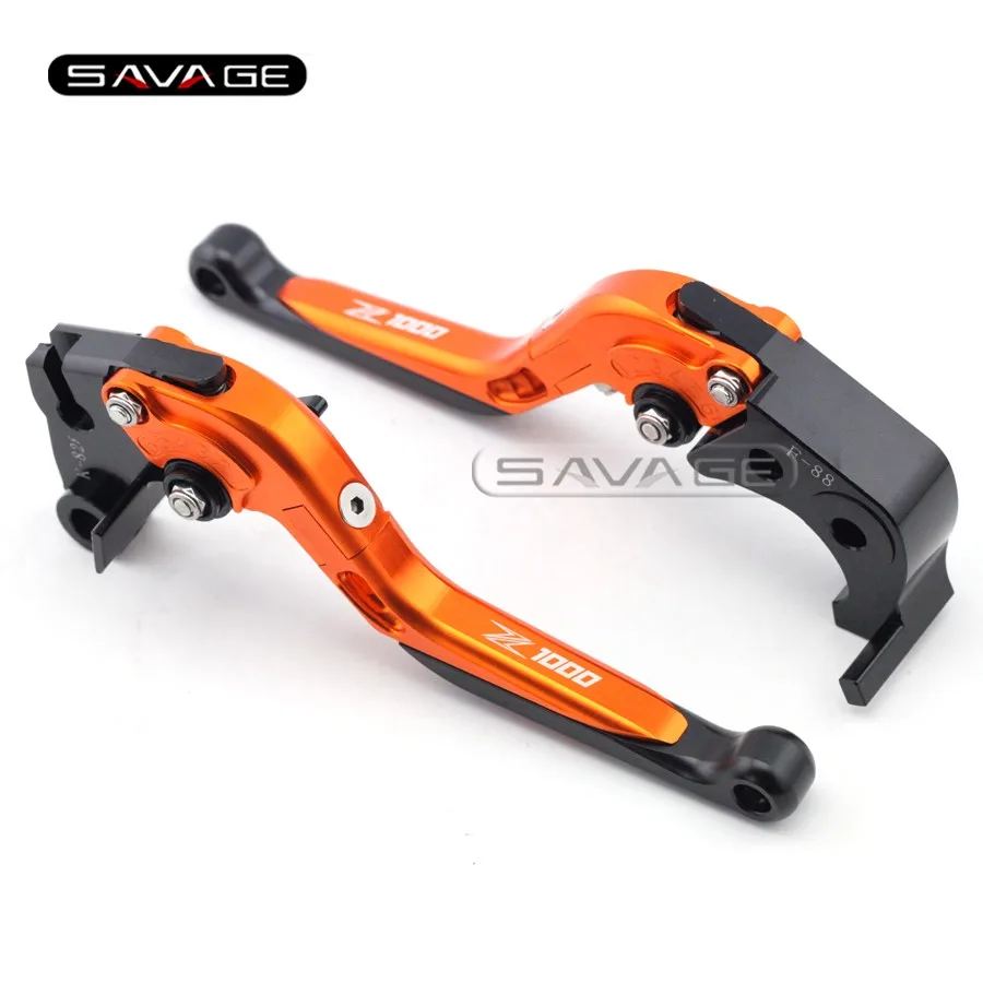 Для Kawasaki Z1000 2007- 09 10 11 12 13 14 15 оранжевый мотоцикл Регулируемый складной Выдвижные тормоз Рычаги сцепления для мотоциклов логотип Z 1000