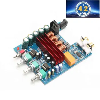 

kaolanhon 100W*2 home audio Bluetooth 4.2 amplifier board DP2 TPA3116D2 2.0 digital power amplifier board with preamp DC12-25V