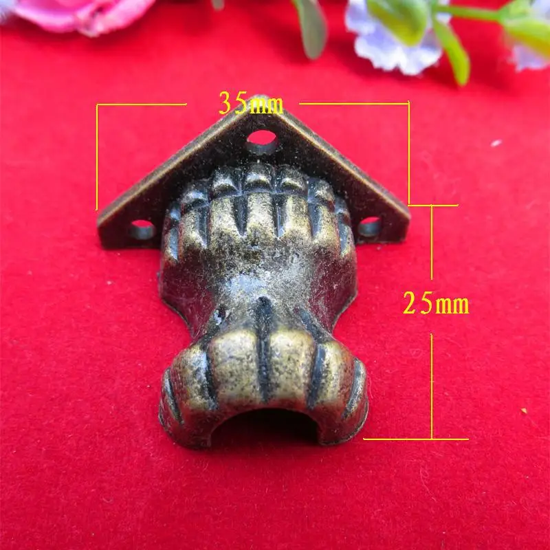 

Antique decorative hardware box at the bottom of the feet wooden furniture leg 35*25mm