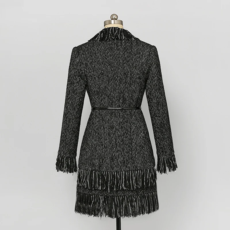 Mince Glands Longues Noir V eam Spectacle Black Col Taille Fendue Réglable Ld0465 Printemps Manches À Spliced Femme 2019 Manteau Rétro Commune 1w4qFA