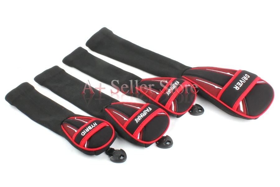 4pcs/set Golf Shaft Club Longneck Headcover Fits for Driver Fairway