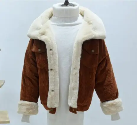 SEDUTMO/зимняя бархатная парка; женское вельветовое пальто; теплая короткая куртка больших размеров; женская уличная верхняя одежда; Толстая Повседневная одежда; ED539 - Цвет: Коричневый