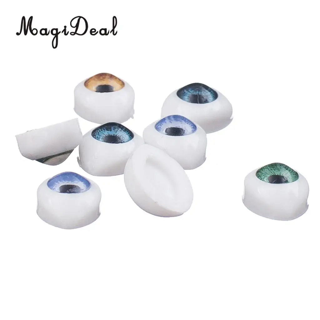 8Pcs Plastic Oval Fake Dolls Eyes Eyeballs for Children Kids DIY Mask Doll Bear Craft Toy Making 5mm Iris Accessory