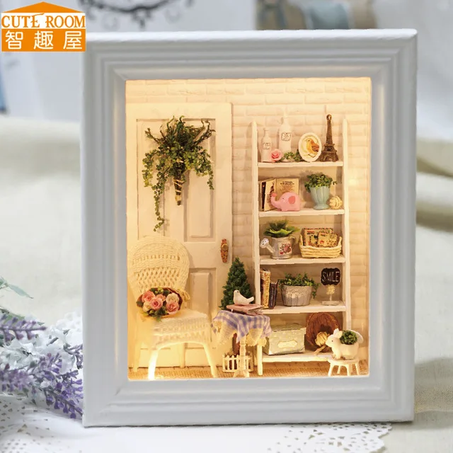 

DIY Wooden House Miniaturas with Furniture DIY Miniature House Dollhouse Toys for Children Christmas and Birthday Gift W05