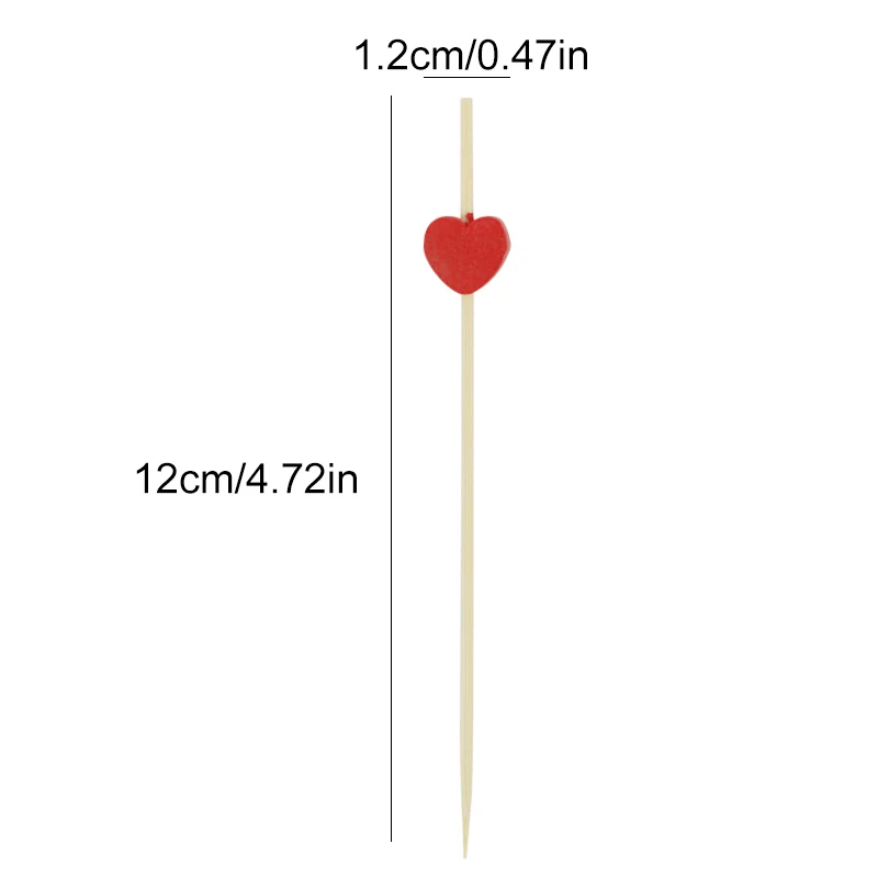 100 шт./лот Мини Сердце фруктовая зубочистка Бумажные палочки для еды торт зубочистки фрукт для кекса палочки вечерние украшения на день рождения