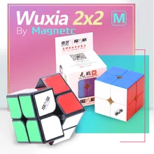 Mofangge Wuxia M 2x2 Магнитная Скорость Cube Черный Stickerless головоломки 50 мм игрушки для конкурса Cubo WCA чемпионата 2x2 по магниты
