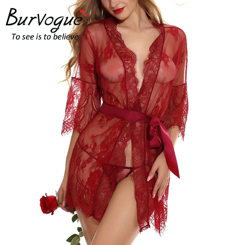 Burvogue Sexy Lingerie Robe Babydoll Dress Women Lingerie Lace Hot Erotic Plus Size Nightwear Costumes Kimono Bathrobe Nightgown Burvogue Sexy Lingerie Robe Babydoll Dress Women Lingerie Lace Hot Erotic Plus Size Nightwear Costumes Kimono Bathrobe Nightgown