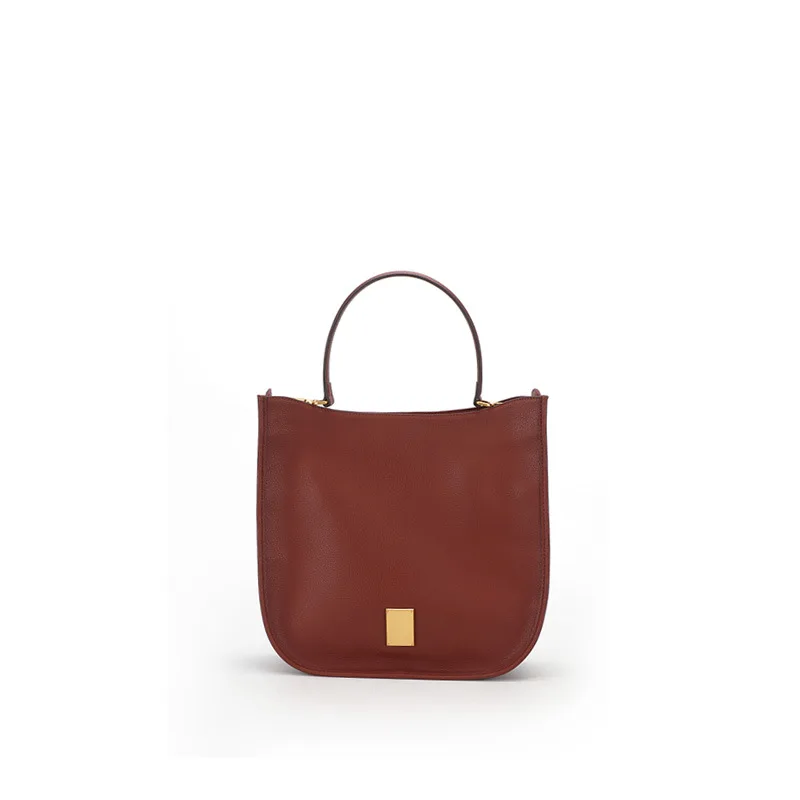 

Leather handbag 2018 autumn and winter new large-capacity bag hand shoulder diagonal cross-circular bucket bag