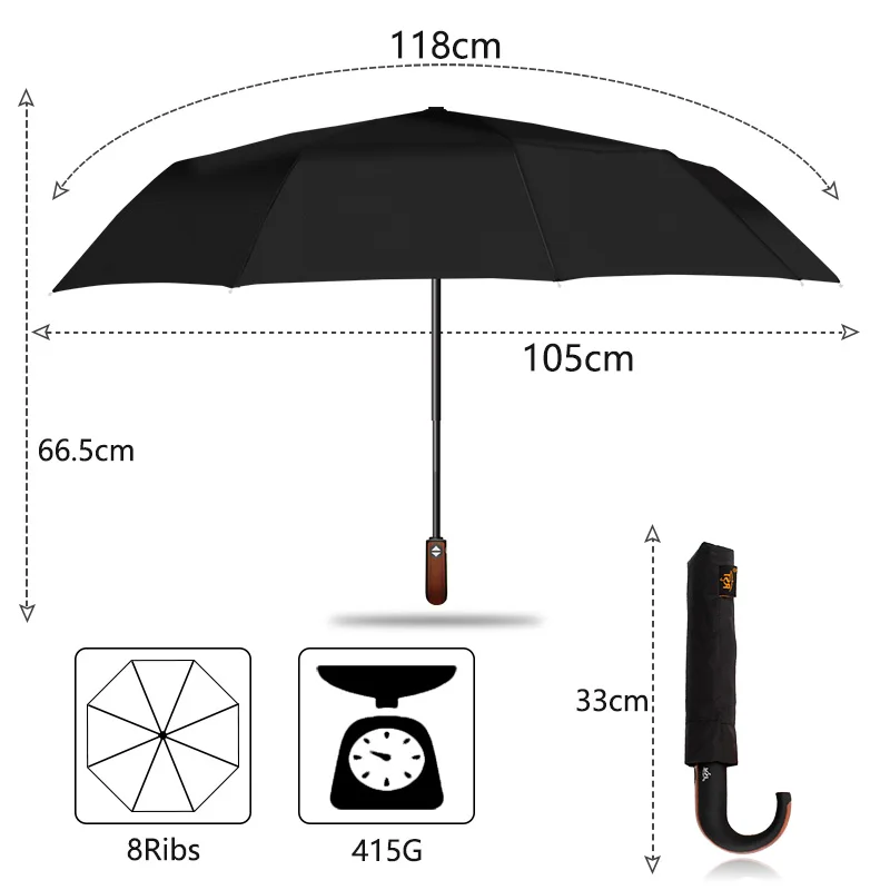 RST Классический английский стиль зонтик для мужчин Автоматический Сильный ветрозащитный 3 раза зонтик дождя бизнес женщин качество зонтик