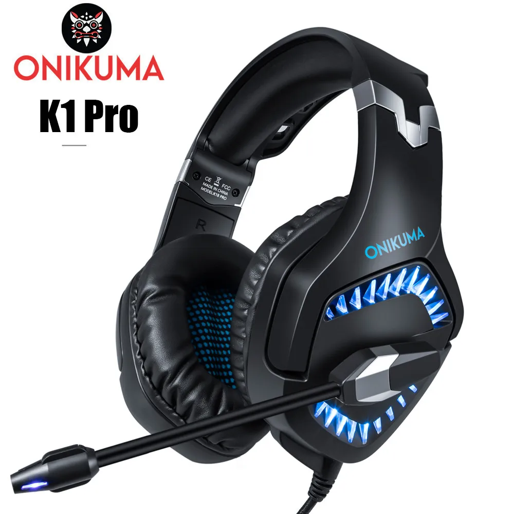 ONIKUMA K1 Pro casque Gaming Headset PS4 PC Stereo Earphones Headphones with Microphone LED Lights for New Xbox One Laptop Tablet Mobile (1)