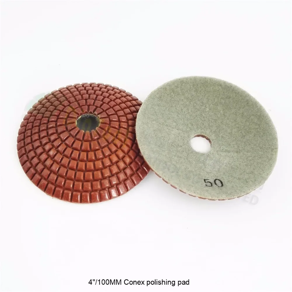 

SHDIATOOL 2pcs 4" Grit 50 bowl shaped wet diamond polishing pads Diameter 100mm convex sanding disc marble granite ceramic