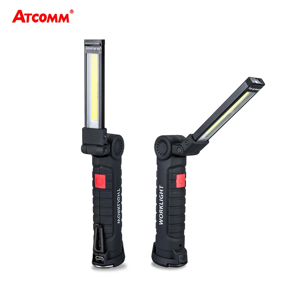 

800 Lumen Rechargeable LED Work Light 5 Modes 5W 10W Portable Hand Lamp 5 Modes IP44 COB LED Spotlight With Hook Magnetic Base