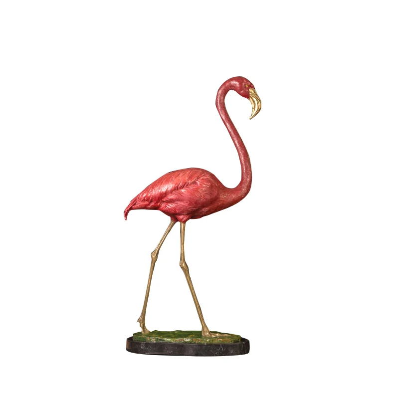 

antique metal art bronze flamingo statue sculpture for sale