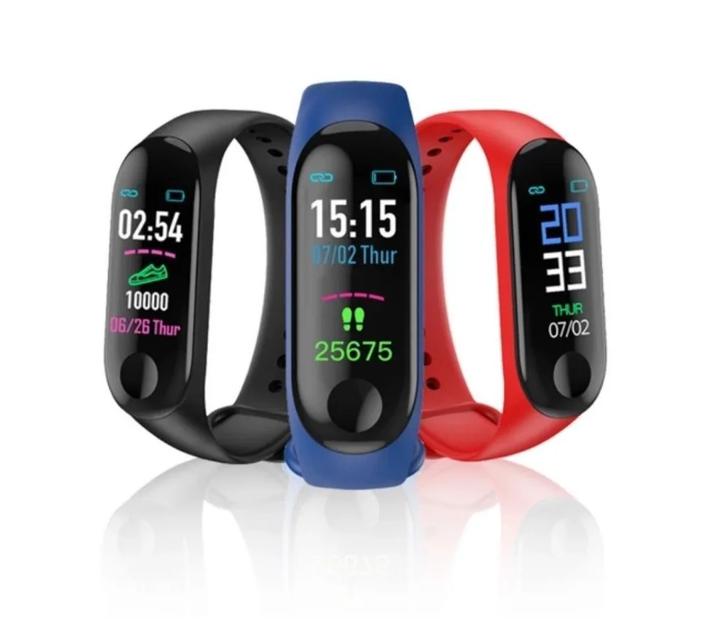 

M3 Smart Wristband 0.96 Inch IP67 Waterproof Fitness Bracelet Big Color Screen OLED Message Heart Rate Blood Pressure Smartband