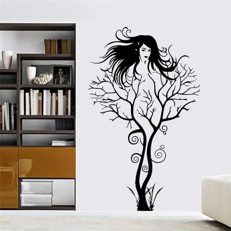 

sexy girl wall stickers office living room decoration zooyoo8464 diy tree branch vinyl adesivo de paredes home decals mual art