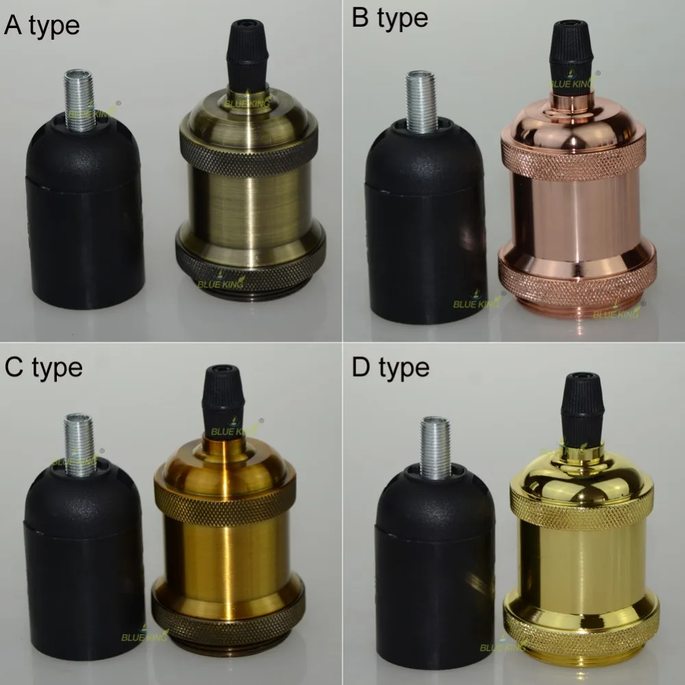 Медная лампа цоколь E27 античный ретро светильник держатель Цоколи Подвесная лампа адаптер светильник ing разъем потолочный светильник E27/E26