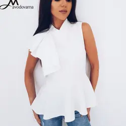 AVODOVAMA M 2018 летняя Модная Повседневная шифоновая однотонная блузка высокого качества Женская с короткими рукавами рубашки