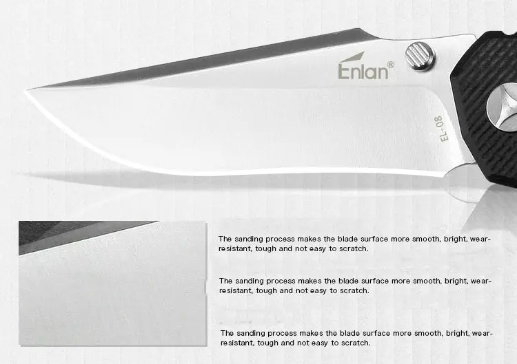 ENLAN EL-08 охотничий нож 9Cr13mov стальное атласное лезвие, Ручка G10, 58-60Hrc, выживания кемпинга складные ножи с нейлоновой оболочкой