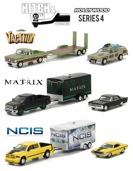 Зеленый светильник 1: 64 Holly wood Hitch& Tow Series 4 эксклюзивные Автомобильные Игрушки из сплава для детей, детские игрушки, модель оригинальной коробки