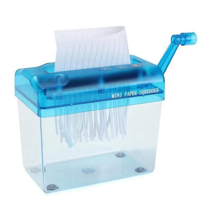 Ceny HOT Mini Blue Shredder Crusher Destroyer maszyna do cięcia dokumentów papierowych
