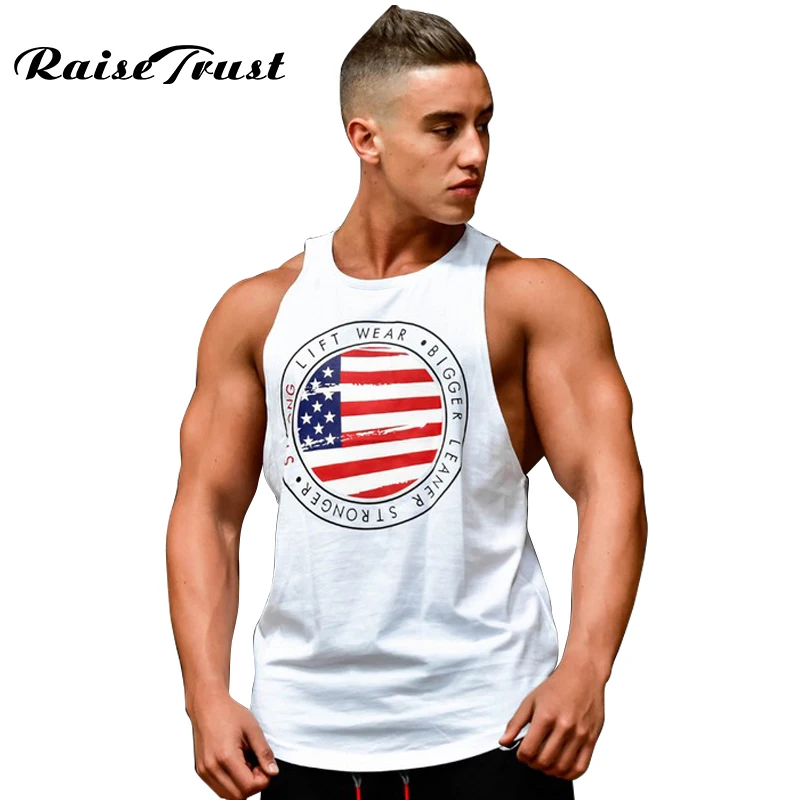 

Fitness Tank Top Men vest Bodybuilding Printing Fashion Tank Tops Singlet Brand Clothing Sleeveless Shirt