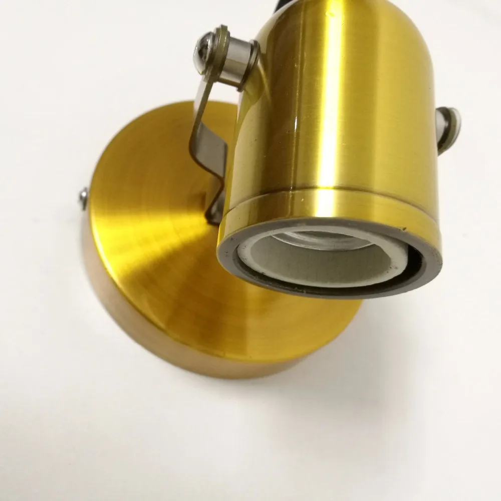 Vintage Gold Wall Lamp Bedroom Loft Adjustable Wall sconce Bedside Wall Light Ceramic Lamp Holder Industrial Wall Mount Light (19)