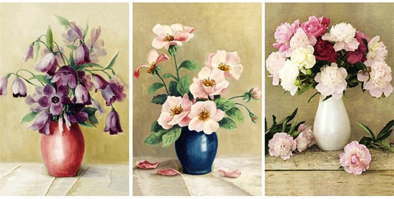 5d Diamond Embroidery Flowers In A Vase Full Rhinestones Diy Diamond Mosaic Kit Diamond Painting Cross Stitch Needlework Craft  