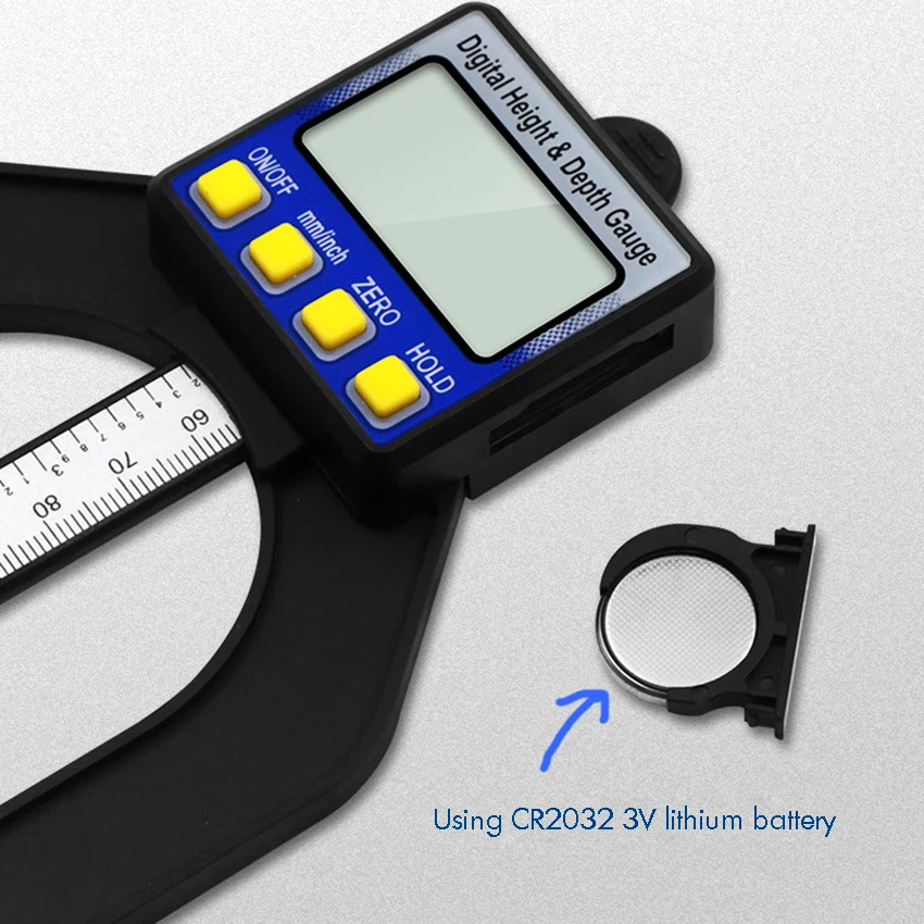  Digital Height and Depth Gauge with Magnet Based mm/Inch 0-80mm Depth Ruler Woodworking Table Saw H