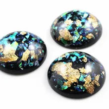 Новая мода 5 шт 25 мм черный цвет оболочка модный стиль плоская задняя Смола Кабошоны Камея G3-21