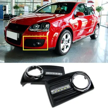 

A Pair White LED Daytime Rinning Light DRL For Volkswagen Golf MK5 2004-2006