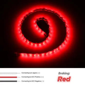 

1.2m Soft and flexible RGB Car Styling LED Strip Trunk Tail Lamp Brake Turn Signal Reversing Light
