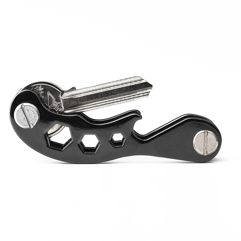 Metallic-Key-Organizer-Keychain-Black-Stainless-Steel-Key-Chain-Organizer-2018-New-Housekeeper